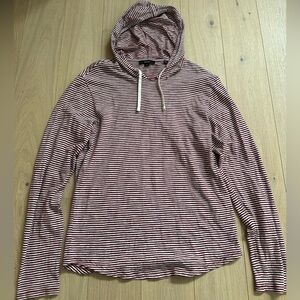 Vince Red and White Striped Hoodie
